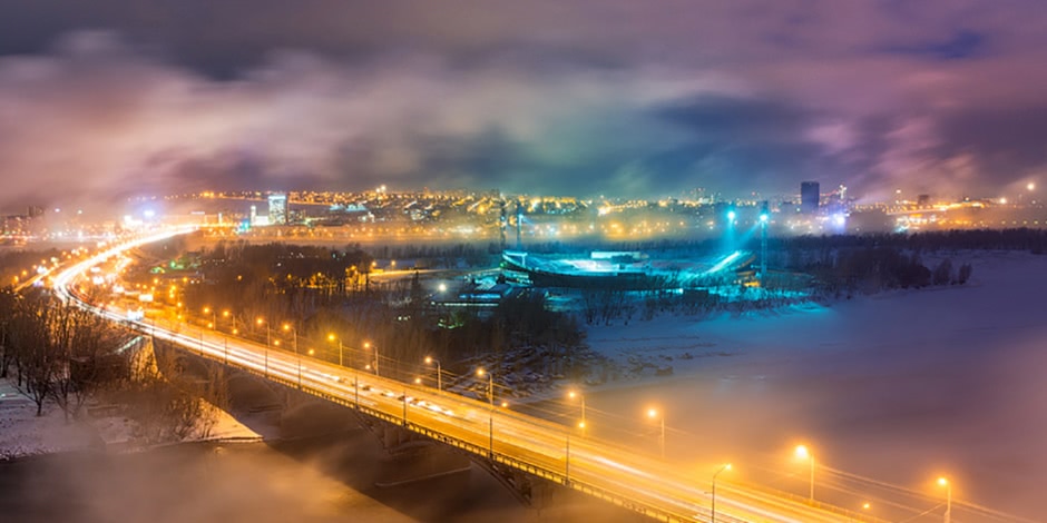 Winter Krasnoyarsk: Cool photos of the city from the sky